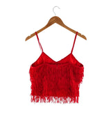Blusa crop de tiras con flecos
