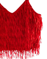 Blusa crop de tiras con flecos