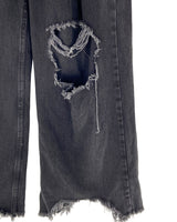 Jean rigído wide leg destroyed