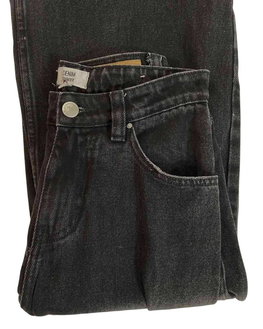 Jean rigído wide leg destroyed