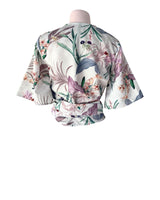 Blusa wrap manga corta print