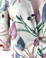 Blusa wrap manga corta print