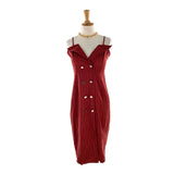 Vestido midi tiras ajustables