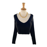 Blusa crop manga larga