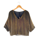 Blusa metalizada manga 3/4