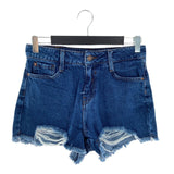 Short mini en denim destroyed