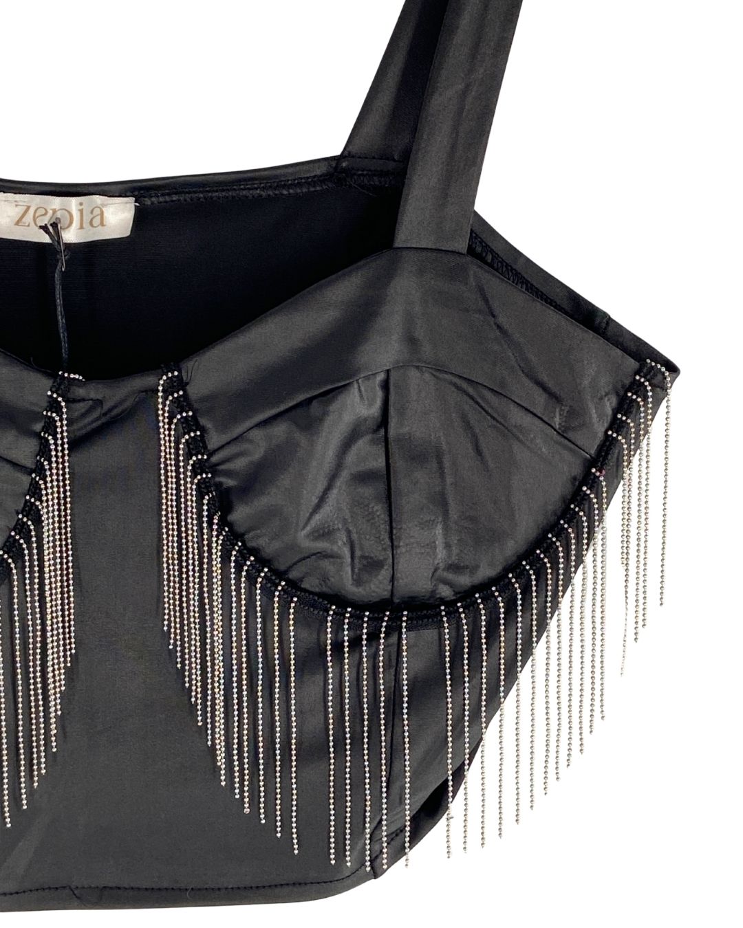 Top con flecos metalicos