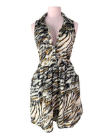 Vestido mini cut out print