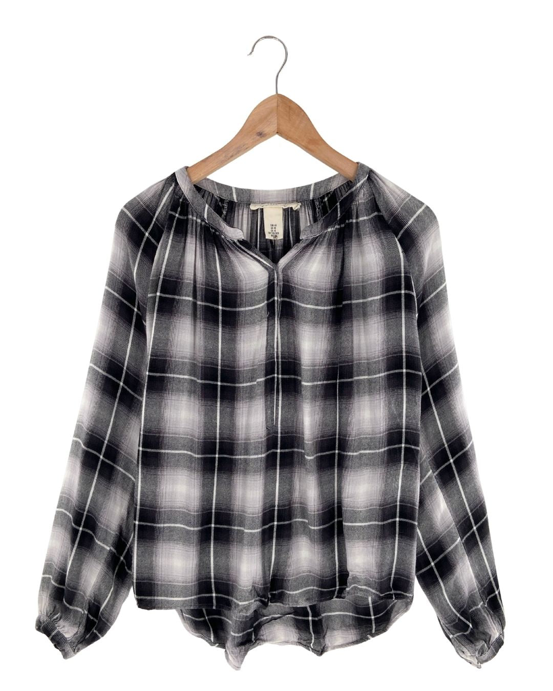 Blusa manga larga a cuadros