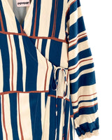 Maxi vestido wrap manga 3/4
