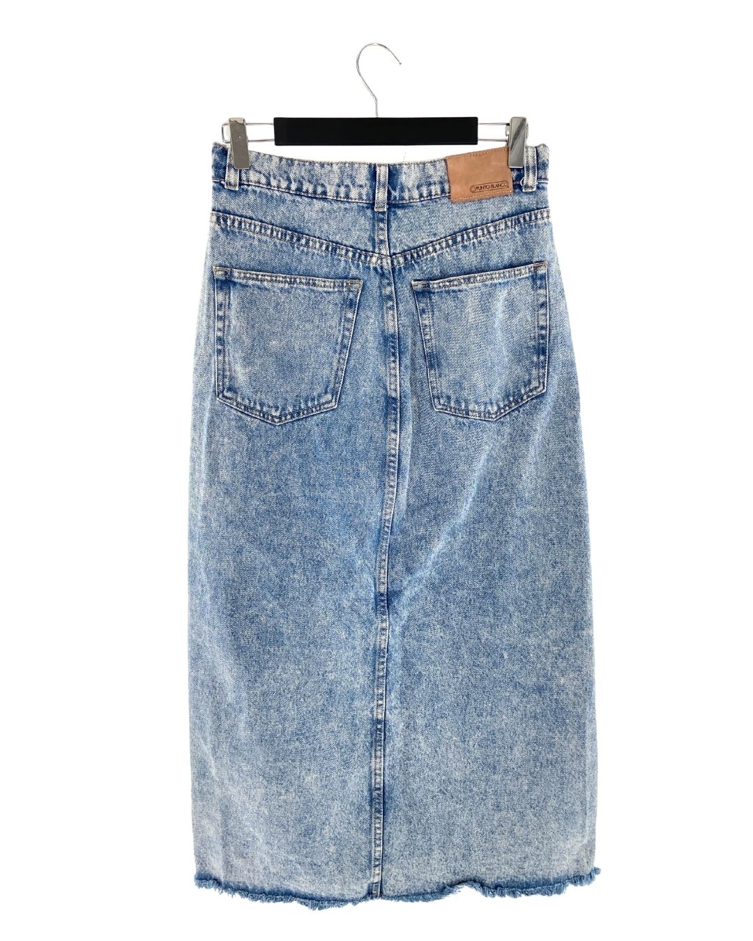 Maxi falda en denim rígido