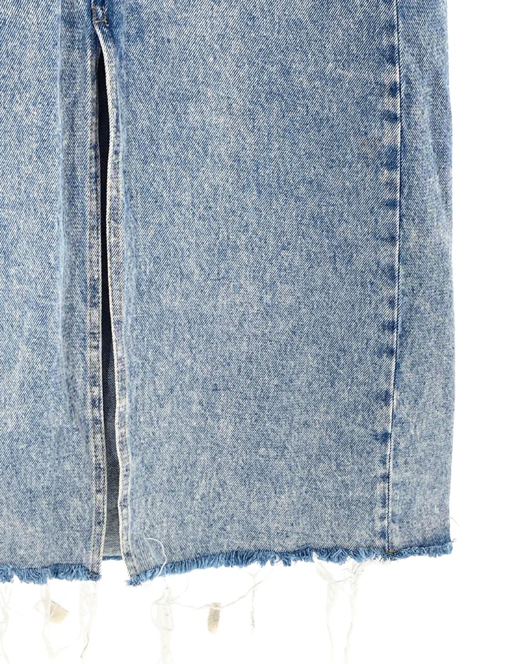 Maxi falda en denim rígido