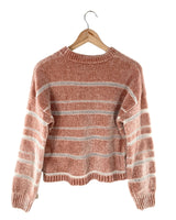 Saco afelpado con franjas