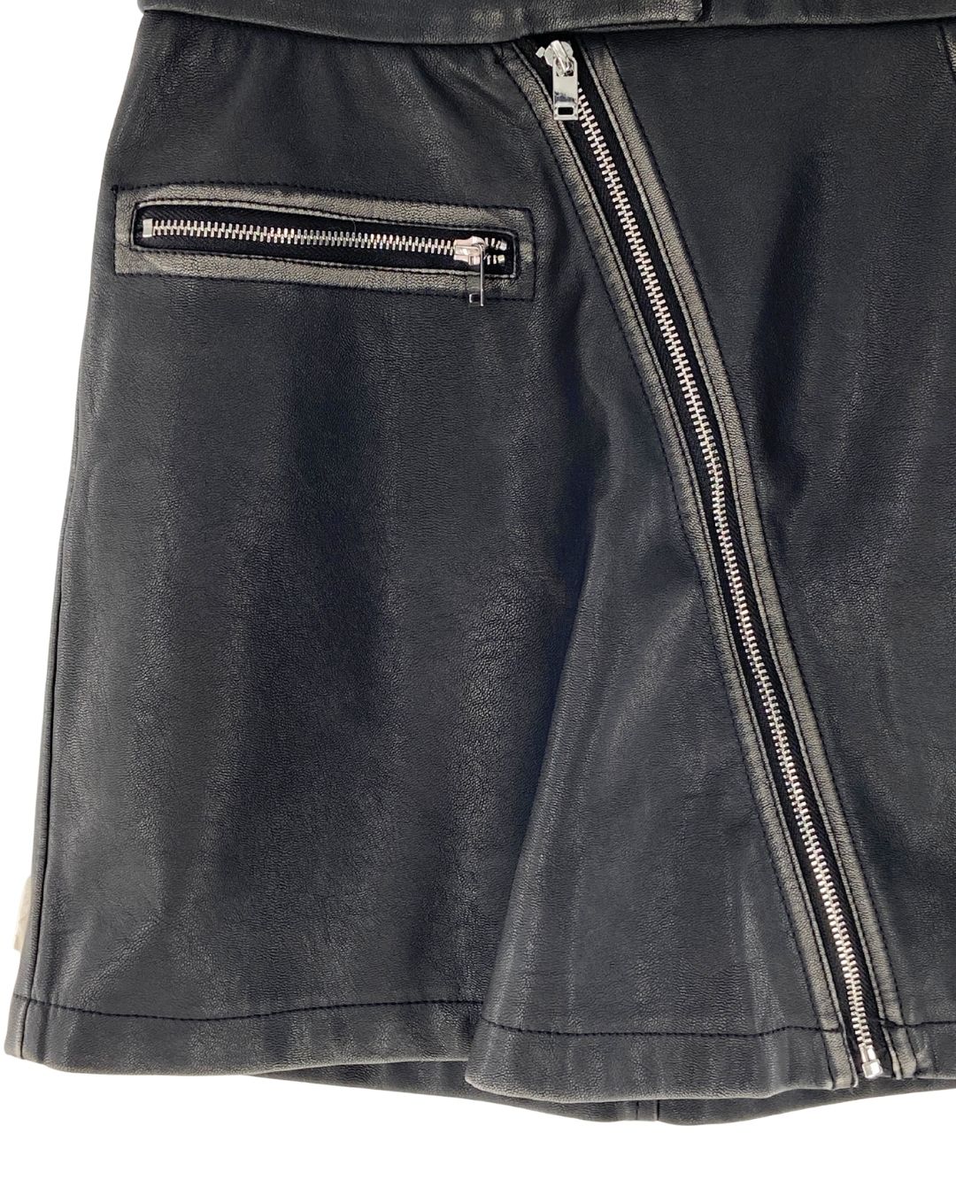 Falda mini con cremalleras