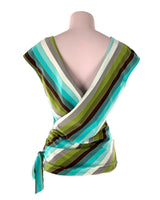 Blusa cruzada anudada a rayas