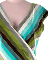 Blusa cruzada anudada a rayas