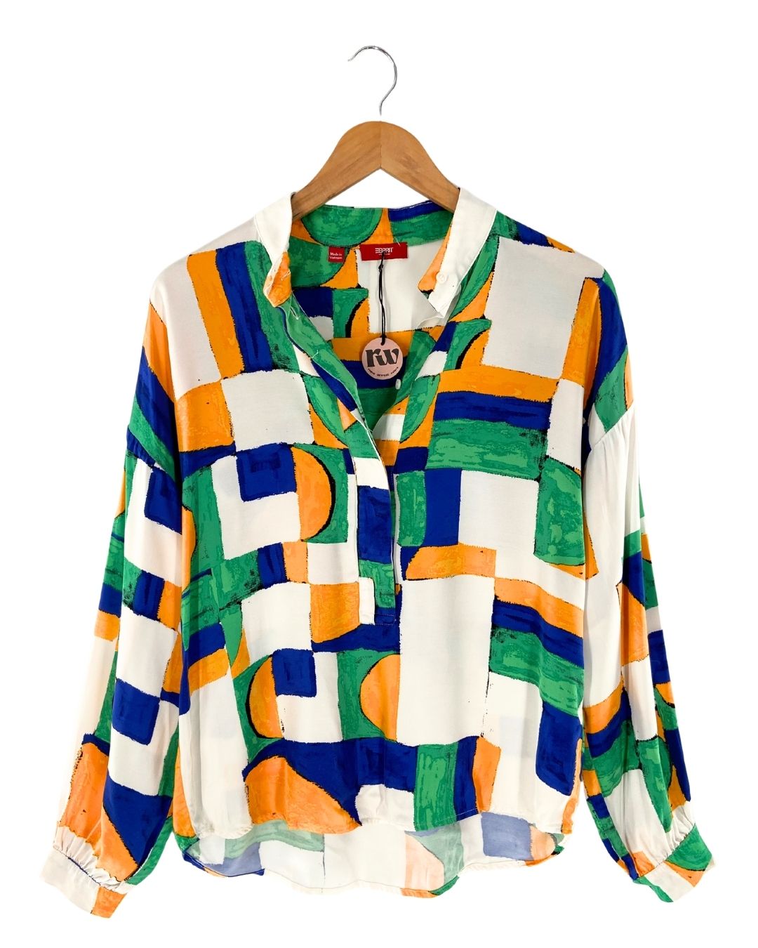 Blusa manga larga cuello mao