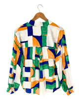 Blusa manga larga cuello mao