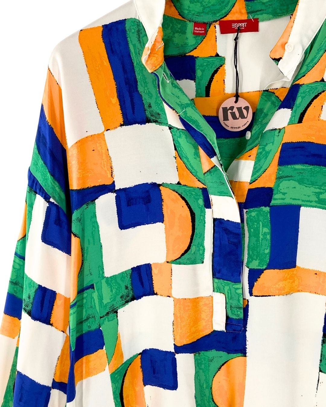 Blusa manga larga cuello mao