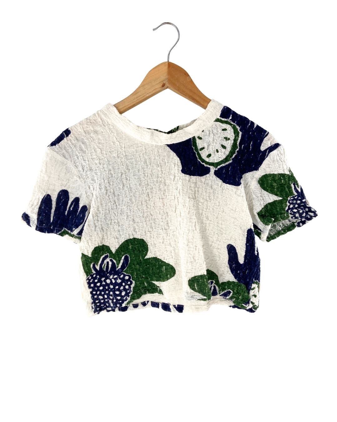 Blusa con textura print manos