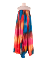 Vestido strapless print