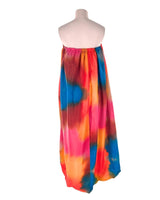 Vestido strapless print
