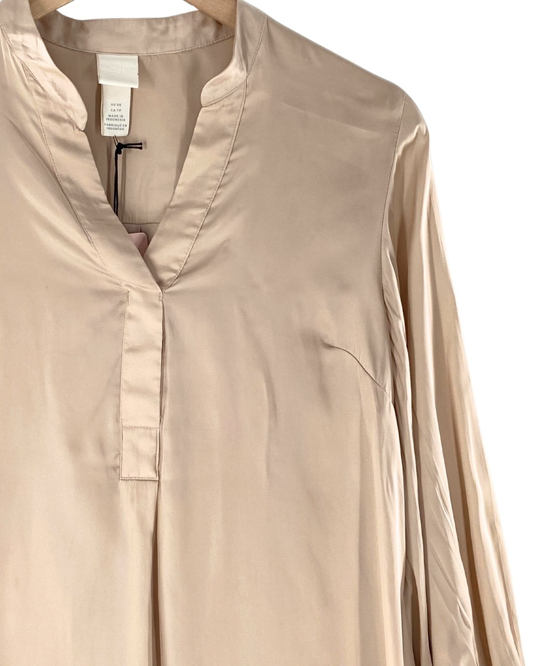 Blusa satinada manga larga