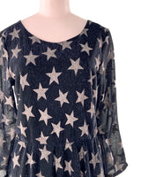 Vestido midi brillante print