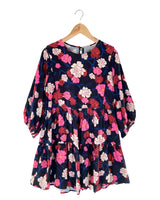 Vestido midi manga larga print