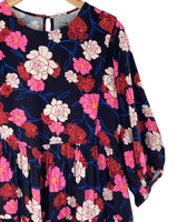 Vestido midi manga larga print