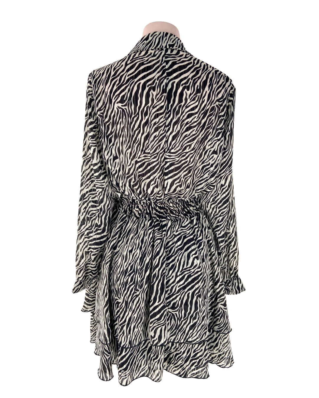 Vestido midi manga larga print