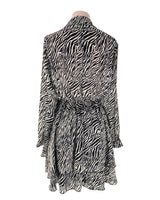 Vestido midi manga larga print