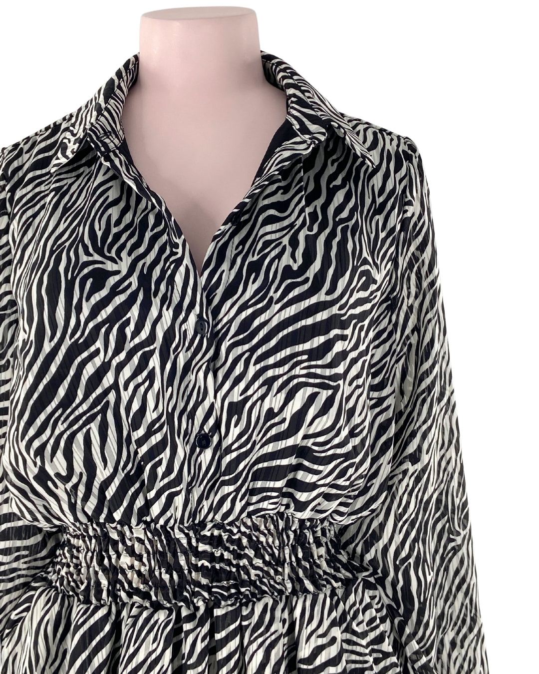 Vestido midi manga larga print