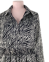 Vestido midi manga larga print