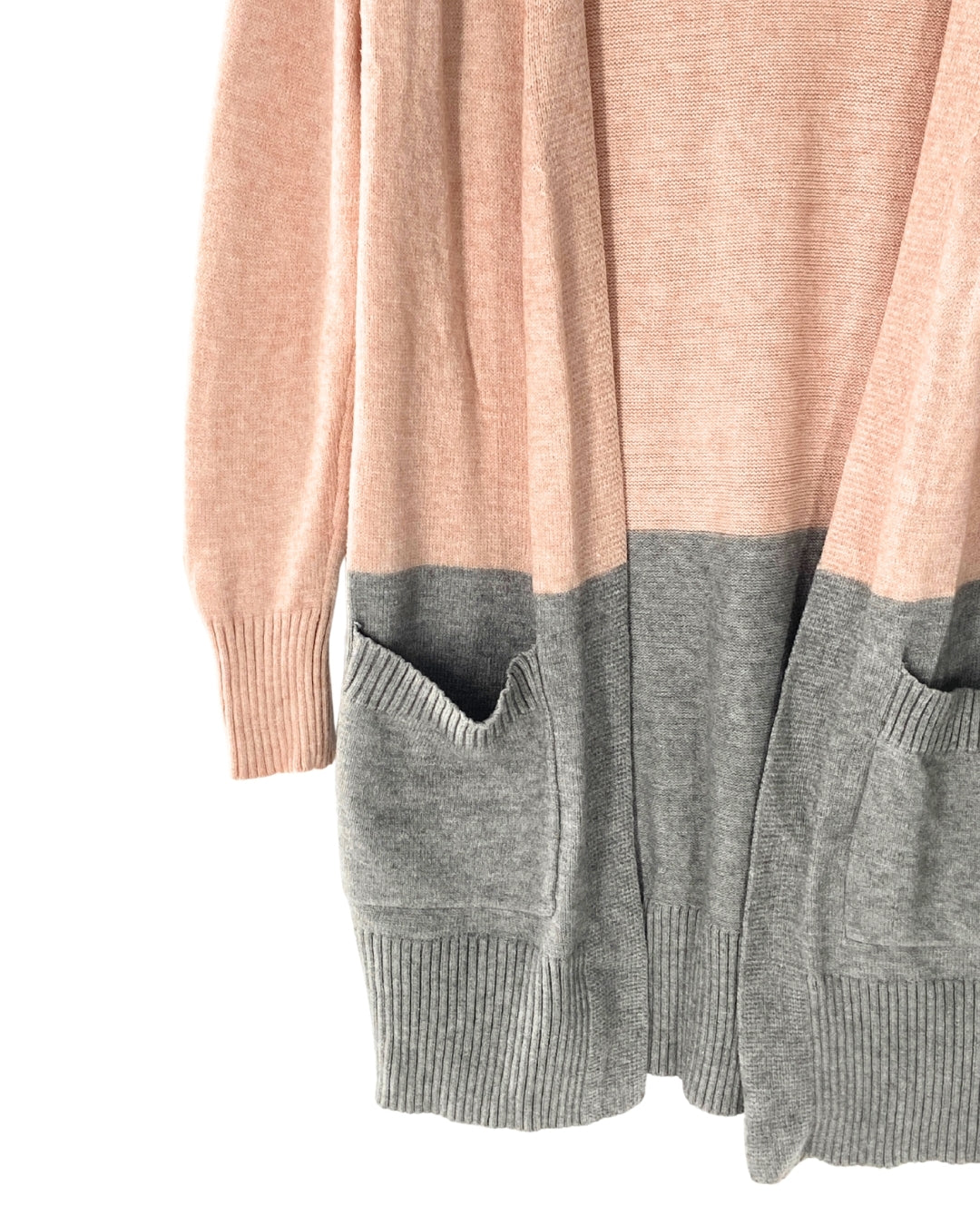 Cardigan abierto color block