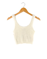 Blusa crop de tiras afelpada