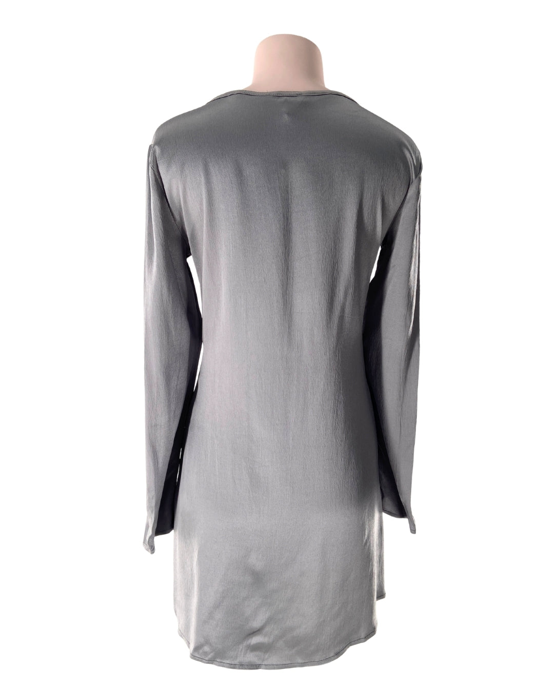 Vestido midi satinado lace up