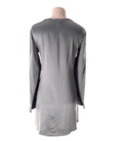 Vestido midi satinado lace up