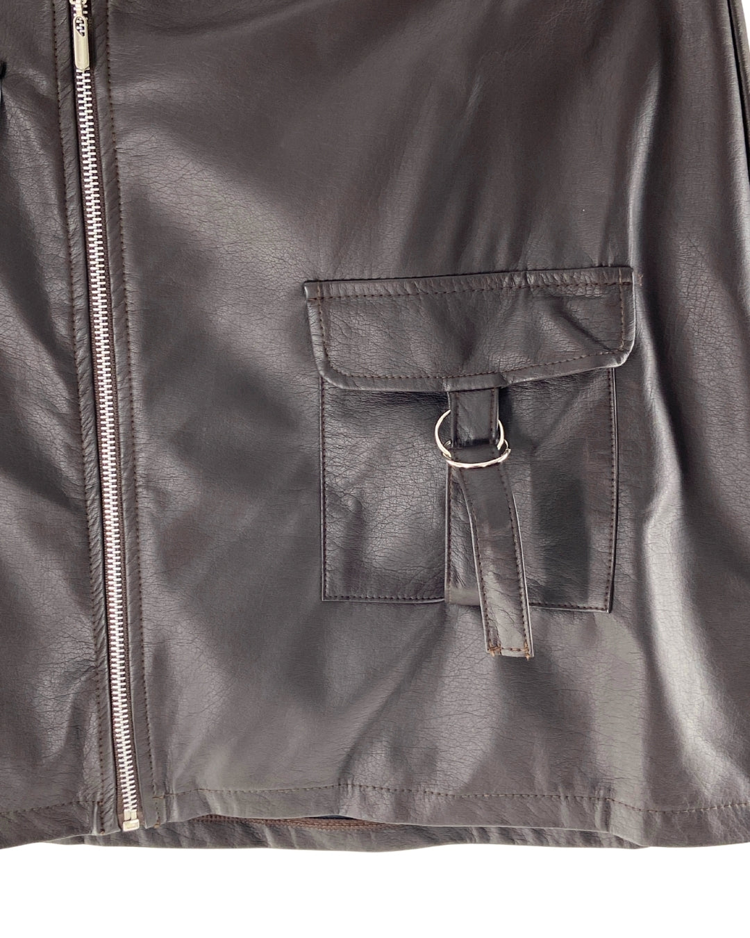 Falda mini efecto piel