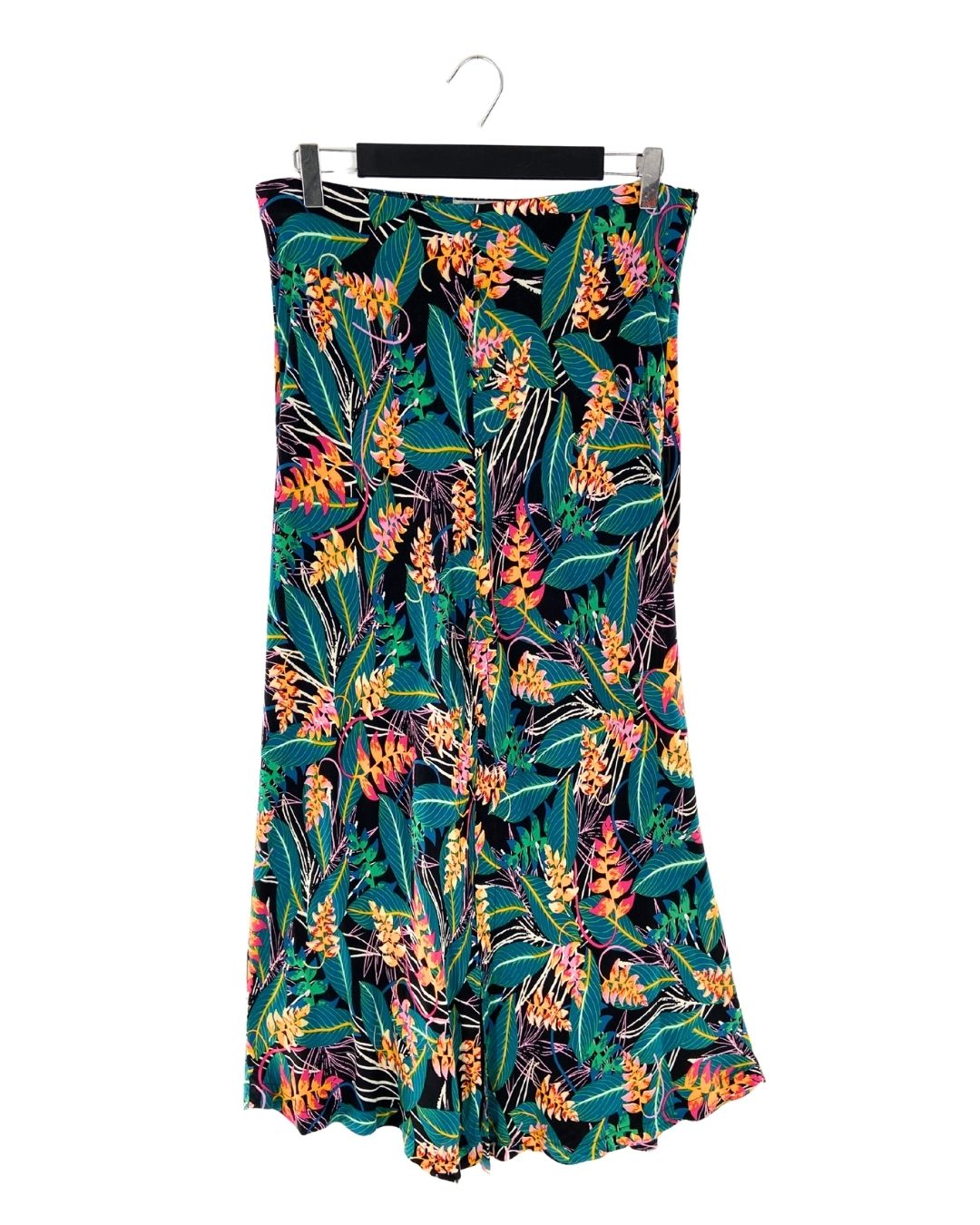 Falda midi print hojas