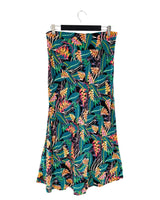 Falda midi print hojas