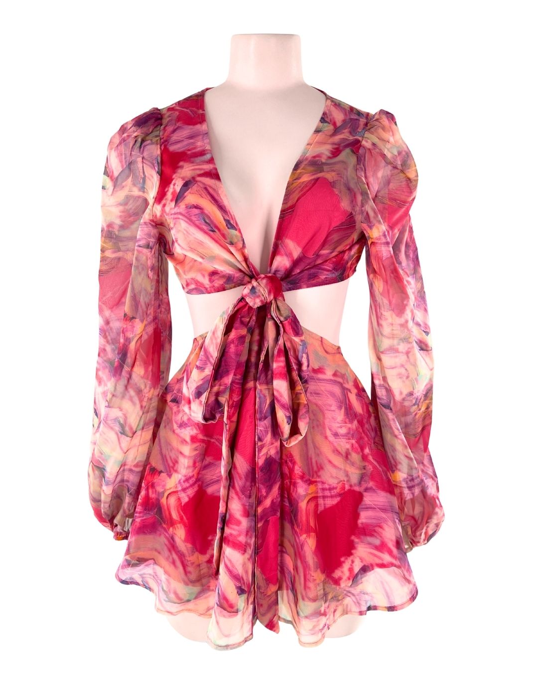 Vestido mini print flores