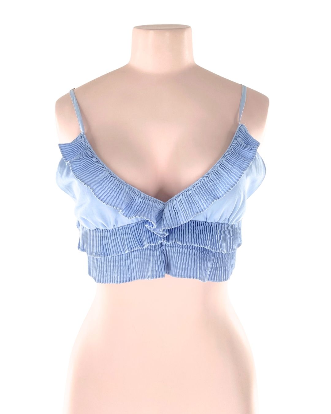 Crop top con mini plisados