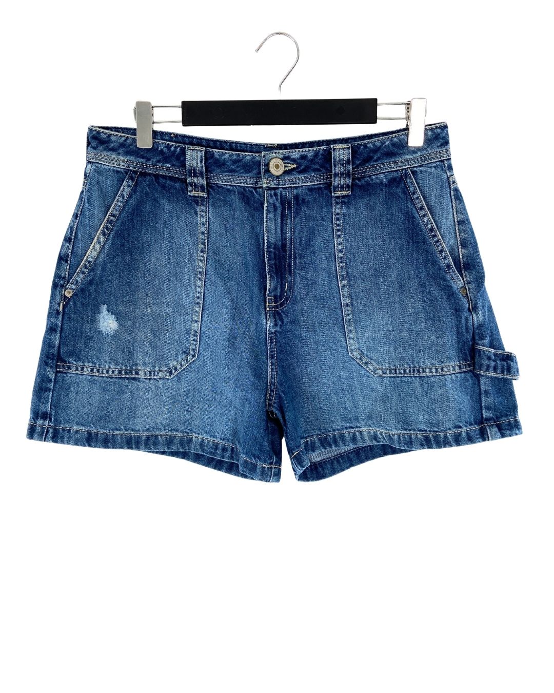 Short midi en denim rigido
