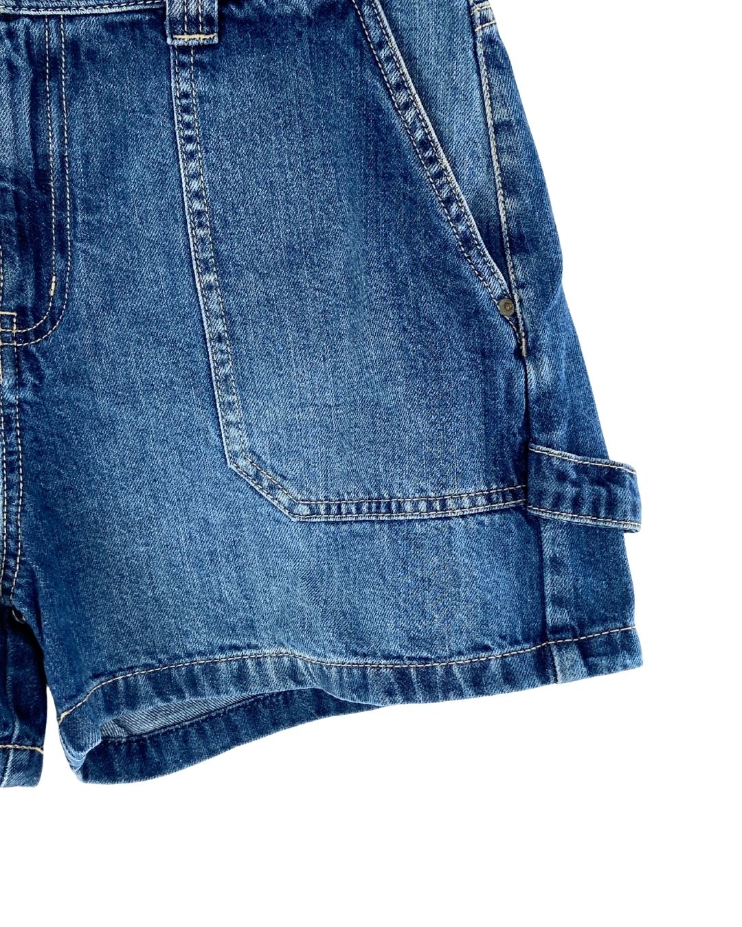 Short midi en denim rigido