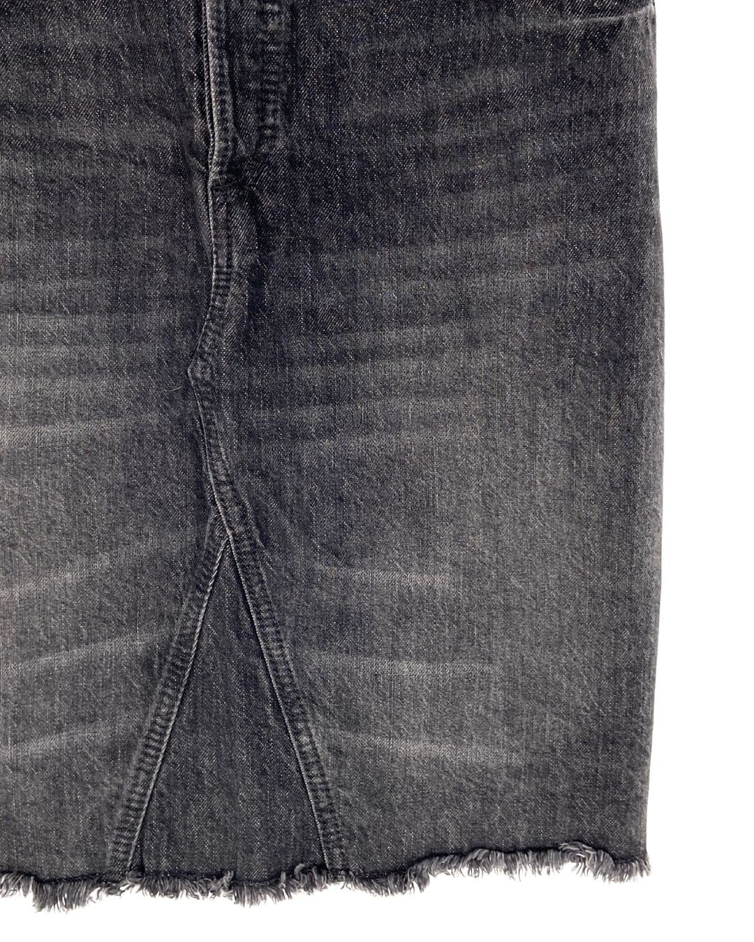 Falda midi en denim rigido