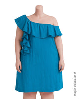 Vestido one shoulder en lino