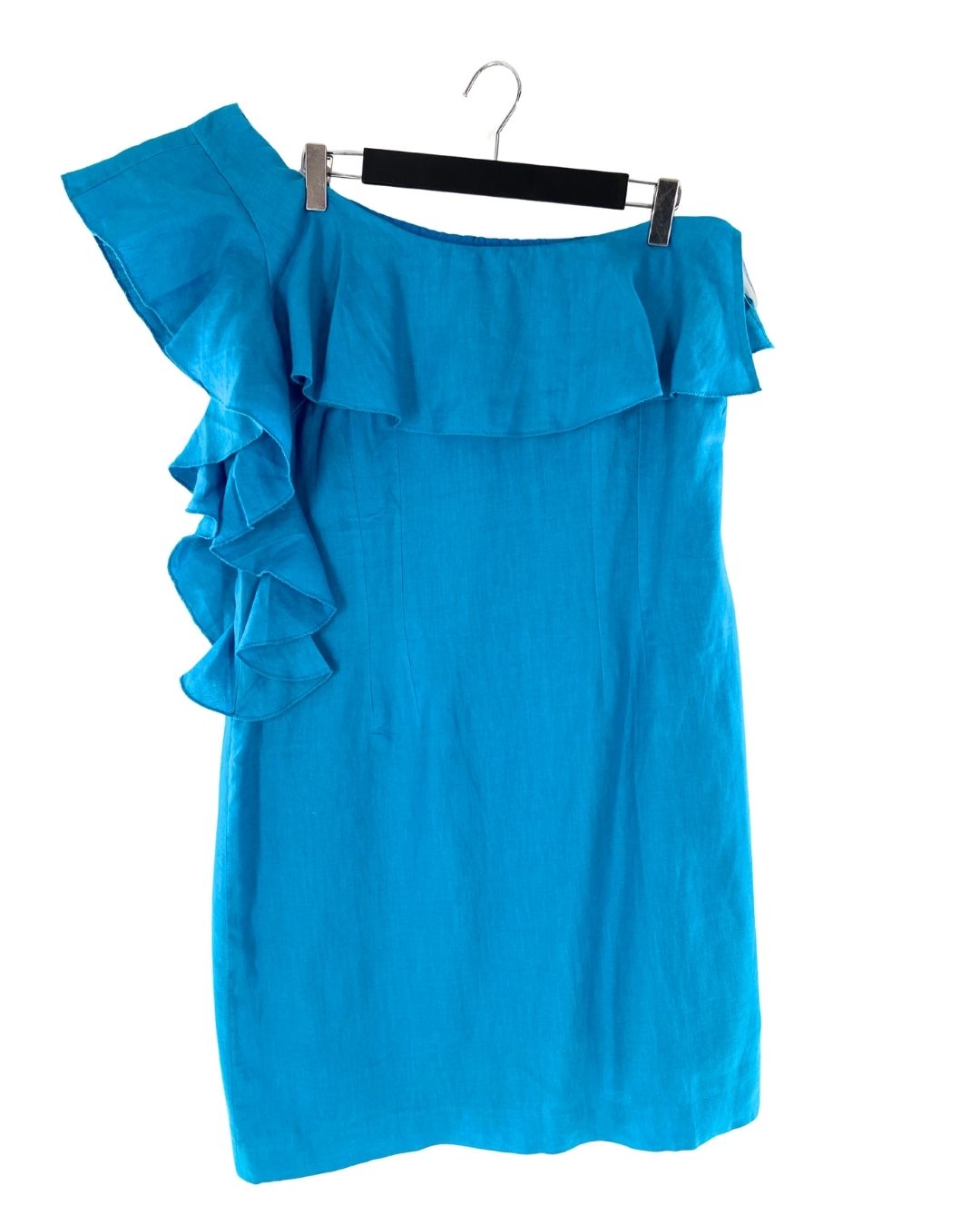 Vestido one shoulder en lino