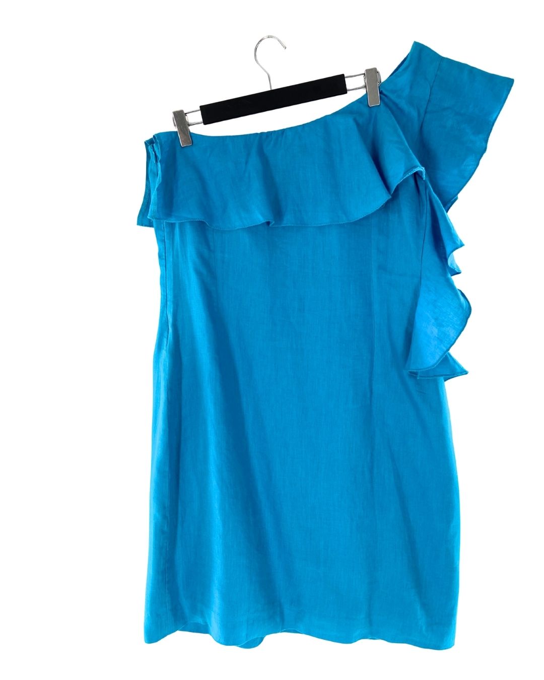 Vestido one shoulder en lino