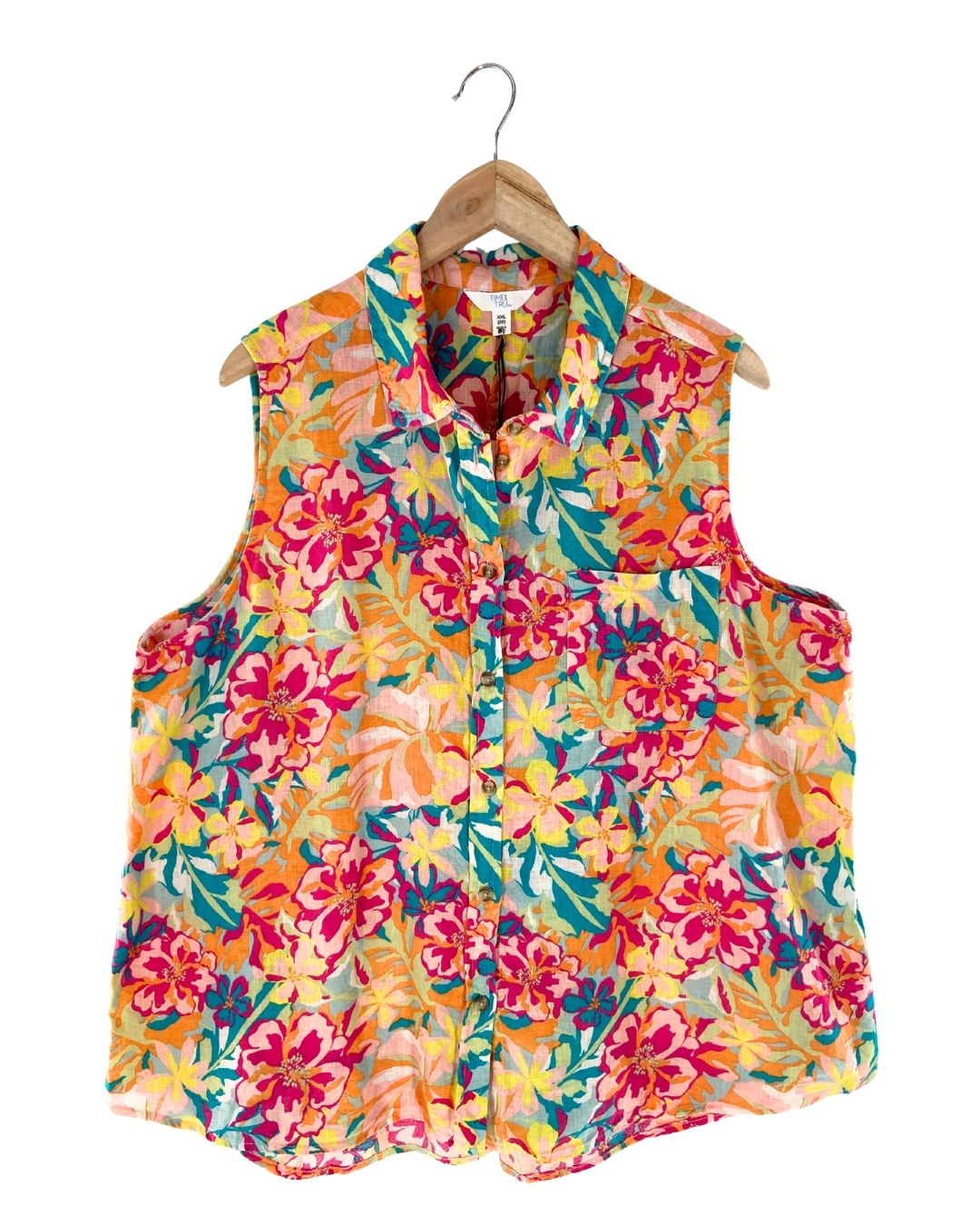 Blusa sleeveless abotonada